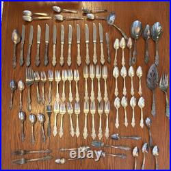 1847 Rogers Bros Silverplate 64pc Flatware Set + 8 more pieces of silverplate