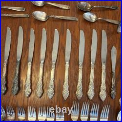 1847 Rogers Bros Silverplate 64pc Flatware Set + 8 more pieces of silverplate