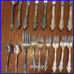 1847 Rogers Bros Silverplate 64pc Flatware Set + 8 more pieces of silverplate
