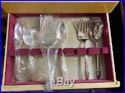 1847 Rogers Bros Silverplate First Love Service For 8 11 Serving Pieces & Case