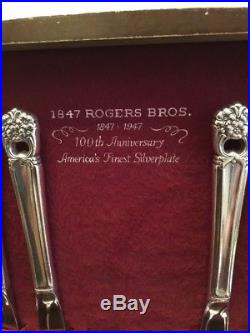 1847 Rogers Bros Silverplate Flatware ETERNALLY YOURS 52 Pc. WithBox IS 100th Ann