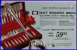 1847 Rogers Bros Silverplate Flatware ETERNALLY YOURS 52 piece set