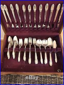 1847 Rogers Bros Silverplate Flatware ETERNALLY YOURS 76 Pc WithBox IS Silverware