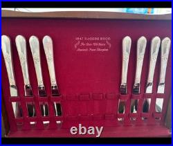 1847 Rogers Bros Silverplate Flatware Set 52 Pc Service for 8 w Chest Vintage IS