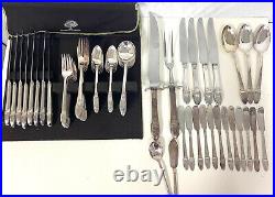 1847 Rogers Bros Silverplate Flatware Set First Love 85 Pc w Mono Service for 12