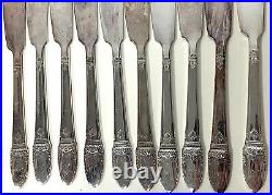 1847 Rogers Bros Silverplate Flatware Set First Love 85 Pc w Mono Service for 12