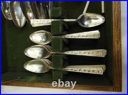 1847 Rogers Bros Silverplate Flatware Silver Lace Silverware 69 pcs svc for 12 1847 Rogers Bros Silverplate Flatware Silver Lace Silverware 69 pcs svc for 12