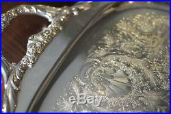 1847 Rogers Bros. Silverplate Serving Tray Platter Vintage Silver Plate Antique