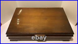 1847 Rogers Bros Silverplate/Silverware 91 PCs Set Vintage W Oak Wooden Box