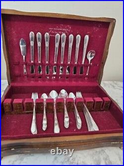 1847 Rogers Bros Silverware Eternally Yours Set of 49 With Storage Box