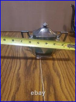 1847 Rogers Bros Tea Set Three-Piece Silver Plate'Ancestral' Pattern