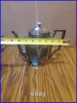 1847 Rogers Bros Tea Set Three-Piece Silver Plate'Ancestral' Pattern