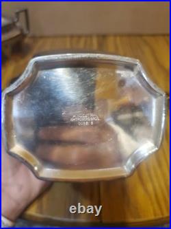 1847 Rogers Bros Tea Set Three-Piece Silver Plate'Ancestral' Pattern