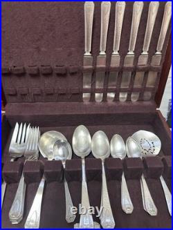 1847 Rogers Bros Triple X3 Silver Plate Monogrammed W Heraldic 1916 Introduced