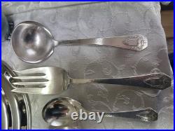 1847 Rogers Bros Triple X3 Silver Plate Monogrammed W Heraldic 1916 Introduced