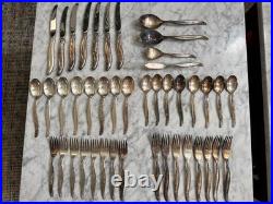 1847 Rogers Bros Vintage 1961 Silver Plate Leilani 43 Pc Flatware Set For 8 Read