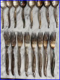 1847 Rogers Bros Vintage 1961 Silver Plate Leilani 43 Pc Flatware Set For 8 Read
