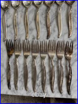 1847 Rogers Bros Vintage 1961 Silver Plate Leilani 43 Pc Flatware Set For 8 Read