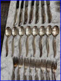 1847 Rogers Bros Vintage 1961 Silver Plate Leilani 43 Pc Flatware Set For 8 Read