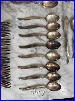 1847 Rogers Bros Vintage 1961 Silver Plate Leilani 43 Pc Flatware Set For 8 Read