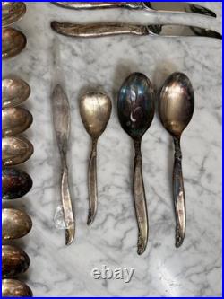 1847 Rogers Bros Vintage 1961 Silver Plate Leilani 43 Pc Flatware Set For 8 Read