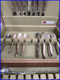 1847 Rogers Bros Vintage 1961 Silver Plate Leilani 43 Pc Flatware Set For 8 Read