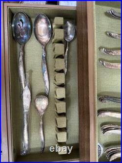 1847 Rogers Bros Vintage 1961 Silver Plate Leilani 43 Pc Flatware Set For 8 Read