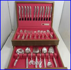 1847 Rogers Bros Vintage 1961 Silver Plate Leilani 79 Piece Flatware with Box 1847 Rogers Bros Vintage 1961 Silver Plate Leilani 79 Piece Flatware with Box