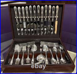 1847 Rogers Bros Vintage Silver Plate 1957 Adoration 91-Pc Flatware Set For 12