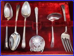 1847 Rogers Bros Vintage Silver Plate 1957 Adoration R 74-Pc Flatware Set 8