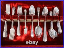 1847 Rogers Bros Vintage Silver Plate 1957 Adoration R 74-Pc Flatware Set 8