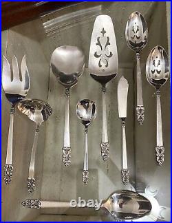 1847 Rogers Bros Vintage Silver Plate 49-Pc King Frederick Flatware Set for 8