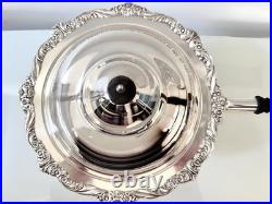 1847 Rogers Bros. Vintage Silver Plate 6-Pc Heritage Chafing Dish & Burner 1847 Rogers Bros. Vintage Silver Plate 6-Pc Heritage Chafing Dish & Burner