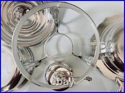 1847 Rogers Bros. Vintage Silver Plate 6-Pc Heritage Chafing Dish & Burner 1847 Rogers Bros. Vintage Silver Plate 6-Pc Heritage Chafing Dish & Burner