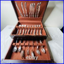 1847 Rogers Bros Vintage Silver Plate Leilani 51 Piece Flatware Set For 8