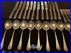 1847 Rogers Bros Vintage Silverware Set 101 Pieces Heraldic