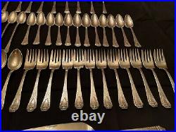 1847 Rogers Bros Vintage Silverware Set 101 Pieces Heraldic