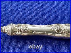 1847 Rogers Bros. Xs Triple Silver Plate Meat Fork Ornate Grapes Hollow Handle