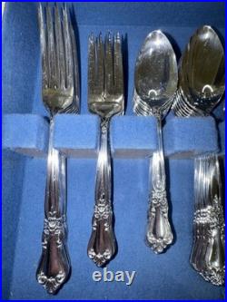 1847 Rogers Bros silverplate flatware set with chest (service for 8)