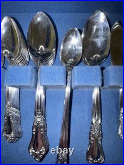 1847 Rogers Bros silverplate flatware set with chest (service for 8)