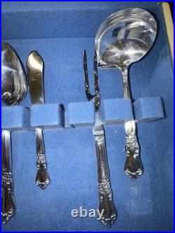 1847 Rogers Bros silverplate flatware set with chest (service for 8)