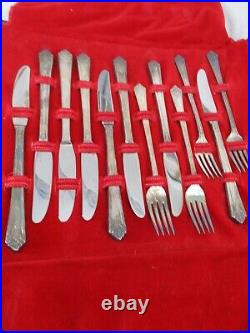 1847 Rogers Brothers Flatware Set in Fold Up Case Silver Plate