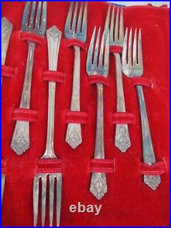 1847 Rogers Brothers Flatware Set in Fold Up Case Silver Plate