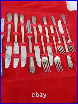 1847 Rogers Brothers Flatware Set in Fold Up Case Silver Plate