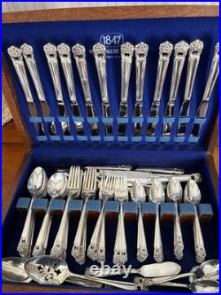 1847 Rogers Brothers Silver Plate Eternally Yours. 119Pcs. Flatware Set With Box