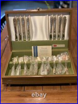 1847 Rogers Brothers Silver Plate Service for 8 Daffodil Silverware Set (1950)