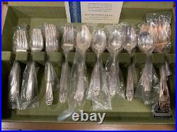 1847 Rogers Brothers Silver Plate Service for 8 Daffodil Silverware Set (1950)