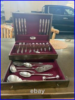 1847 Rogers Brothers Silverplated Flatware Set, 8 place settings, 59 pieces