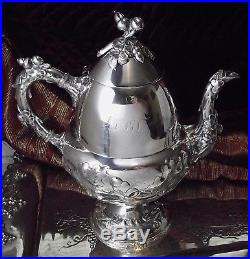 1847 Rogers CHARTER OAK Design Hand Chased Acorn & Oak Leaf TEAPOT Tea Pot