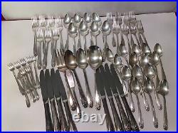1847 Rogers Daffodil Silverplate Stainless Flatware Set 53 Pieces IS Serving